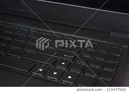 Keybord black selective focus pc laptop type background Keybord black selective focus pc laptop type background 123477692