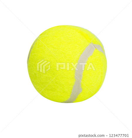 Green ball for tennis round isolated on the white background 123477701