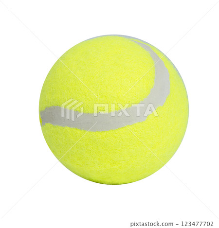 Green ball for tennis round isolated on the white background 123477702