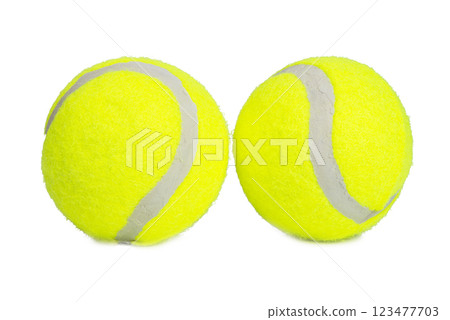 Green ball for tennis round isolated on the white background 123477703