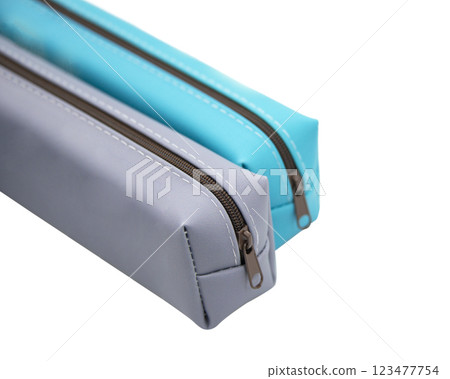 Long pencil pen case container isolated on the white background 123477754
