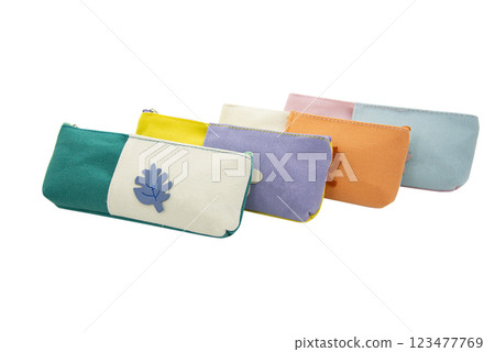 Long pencil pen case container isolated on the white background 123477769