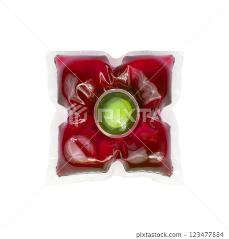 Washing gel capsule powder for cloth isolated on the white background 123477884