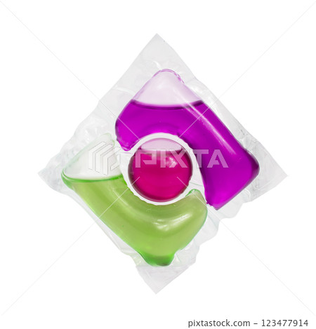 Washing gel capsule powder for cloth isolated on the white background Washing gel capsule powder for cloth isolated on the white background 123477914