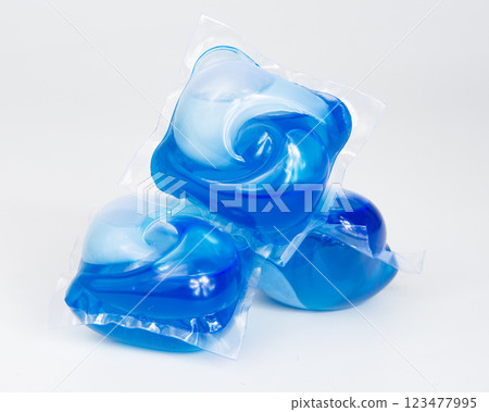 Washing gel capsule isolated on the white background Washing gel capsule isolated on the white background 123477995