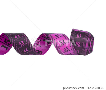 Spiral tape measure colorful isolated on the white background Spiral tape measure colorful isolated on the white background 123478036