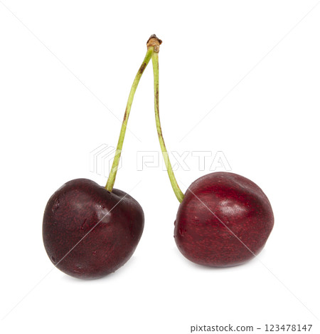Sweet cherry fruit isolated on the white background 123478147