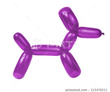 Shiny balloon model dog isolated on the white background 123478311