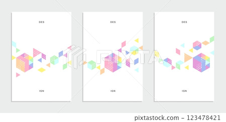 Abstract geometric technological company brochure. Vector business flyer. 123478421
