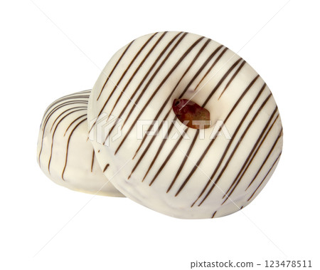 White glazed donut isolated on the white background White glazed donut isolated on the white background 123478511