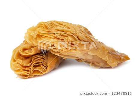 Honey baklava sweet isolated on the white background 123478515