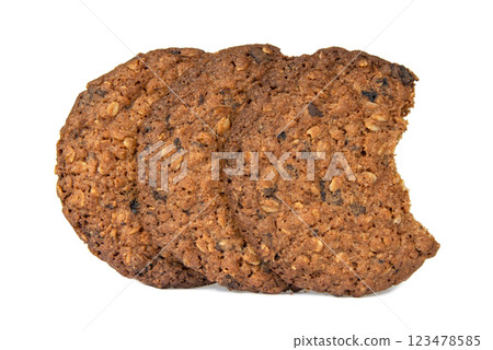 Cereal baked cookies isolated on the white background Cereal baked cookies isolated on the white background 123478585