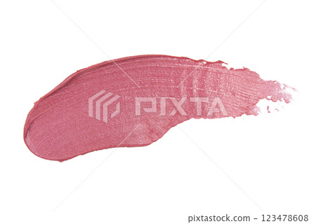 Glossy lipstick track example trace isolated on the white background 123478608