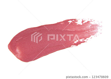 Glossy lipstick track example trace isolated on the white background Glossy lipstick track example trace isolated on the white background 123478609
