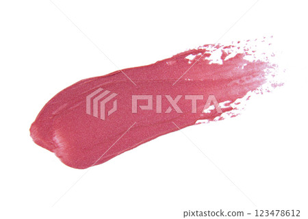 Glossy lipstick track example trace isolated on the white background 123478612