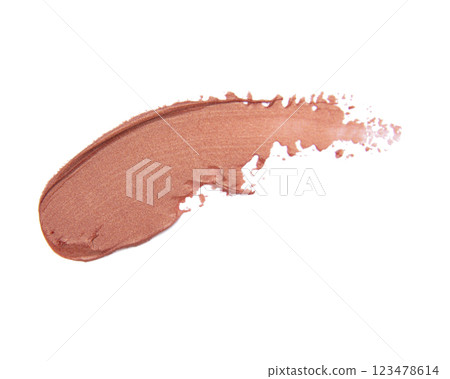 Glossy lipstick track example trace isolated on the white background Glossy lipstick track example trace isolated on the white background 123478614