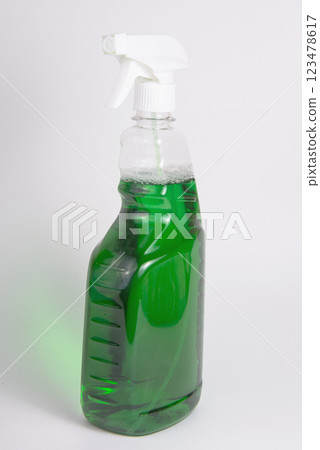 Spray bottle cleaner window on the white background 123478617