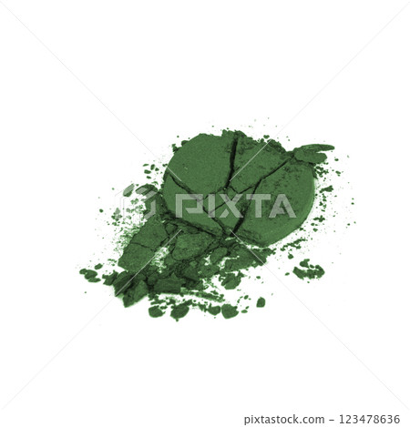 Broken crushed eyeshadows cosmetic isolated on the white background Broken crushed eyeshadows cosmetic isolated on the white background 123478636