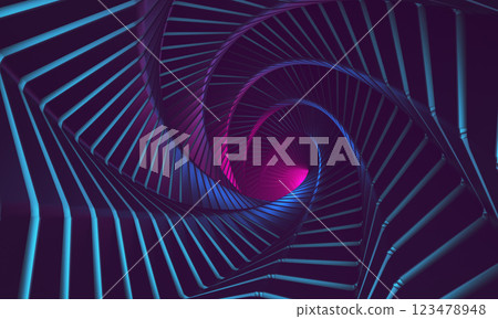 3d-rendering ultra violet tunnel in the style of the 80s. Abstract colorful swirl. Spiral texture for graphic design, commercial. 3d-rendering ultra violet tunnel in the style of the 80s. Abstract colorful swirl. Spiral texture for graphic design, commercial. 123478948