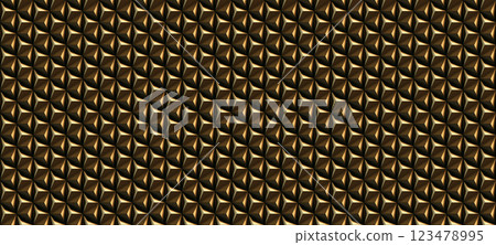3d rendering illustration of triangular wall. Golden lux low poly pyramid seamless pattern. Art deco style decoration. 3d rendering illustration of triangular wall. Golden lux low poly pyramid seamless pattern. Art deco style decoration. 123478995