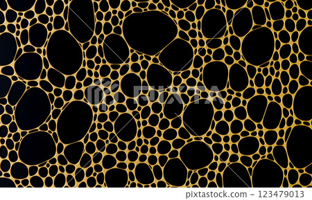 Shiny parametric architectural background. Organic ornate in golden metal for wall panelling. 3d rendering illustration. Shiny parametric architectural background. Organic ornate in golden metal for wall panelling. 3d rendering illustration. 123479013