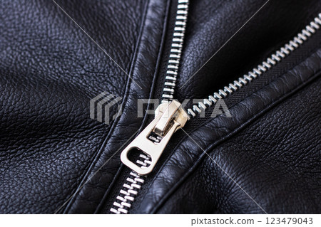 This is a Stylish Black Leather Jacket that features Fur Trim and intricate Zipper Details This is a Stylish Black Leather Jacket that features Fur Trim and intricate Zipper Details 123479043