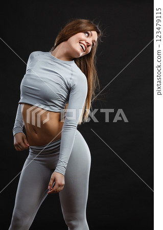 Fit woman in thermolinen underwear, 123479115