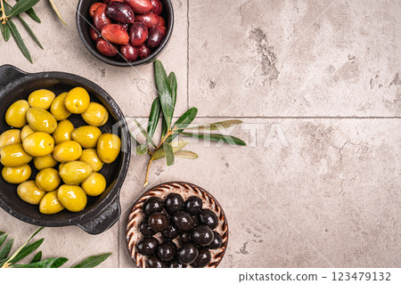 Green and black olives 123479132