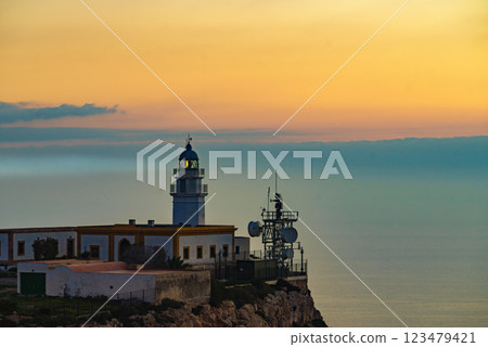 Mesa Roldan lighthouse, Cabo de Gata, Spain 123479421