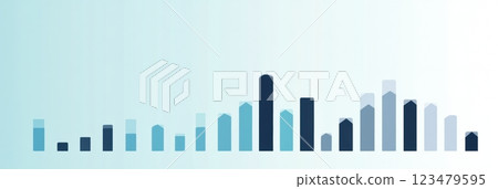 Bar chart highlighting sales growth from low performance to significant increase over time. Generative AI 123479595