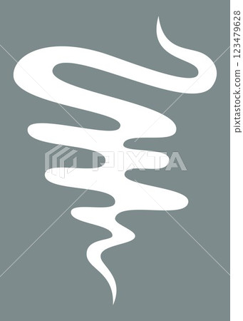 Elegant Aromatic Smoke. Minimalist White Swirling Vapor on Grey Background. Silhouette of smoke, perfume fragrance perfume, cigarette smoke. 123479628