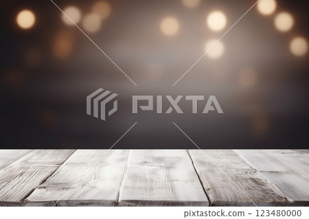 Wooden texture table on blurred background 123480000
