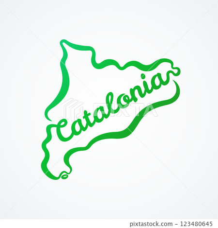 Simple map of Catalonia 123480645