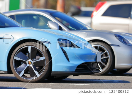 Image of a line of sports cars Image of a line of sports cars 123480812