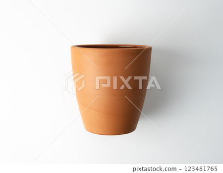 clay cup isolated on background 123481765