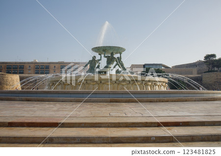 Tritons fountain in Valletta city center,Malta close up Tritons fountain in Valletta city center,Malta close up 123481825