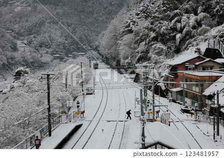Snow-covered Iya in Tokushima 123481957