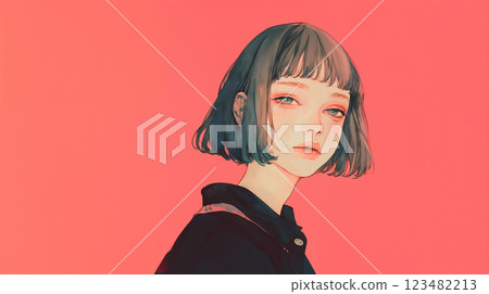 時尚的年輕女性肖像 時尚的年輕女性肖像 123482213