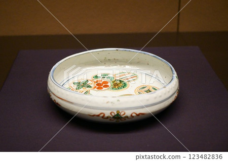 7639　Tenkei red-painted round pattern bronze bowl 123482836