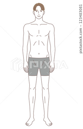 男性人體型骨骼模型 123483081