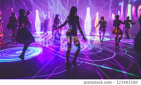 未來派霓虹燈舞會 123483100