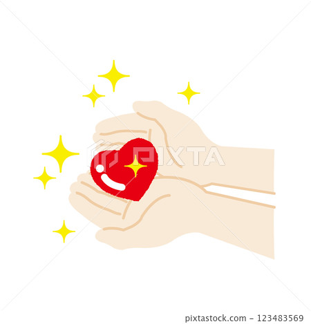 Sparkly red heart and hands Sparkly red heart and hands 123483569