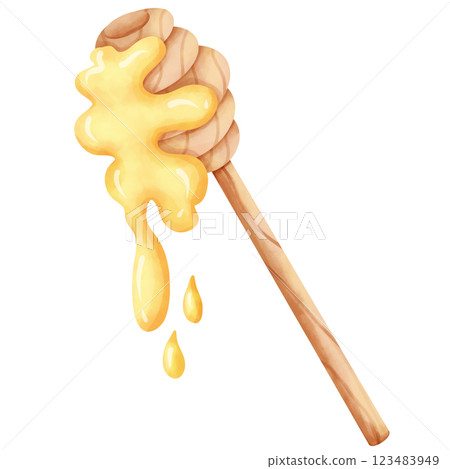 hand painted watercolor honey hand painted watercolor honey 123483949