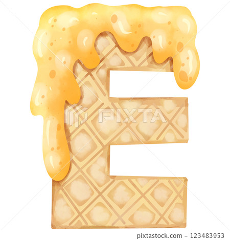 hand drawn watercolor letter e 123483953