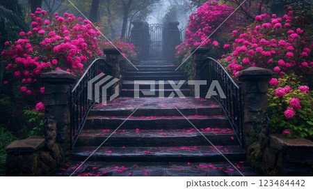 通往古老歐式建築入口的樓梯 123484442