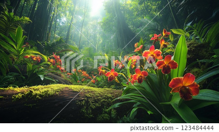 深林中盛開的奇花異草 深林中盛開的奇花異草 123484444