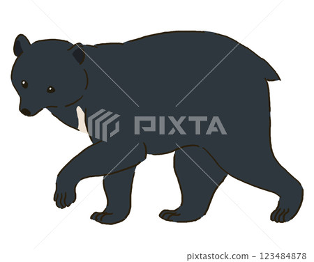 Illustration of a walking black bear 123484878