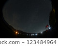 Hakushu Town, Hokuto City, the Summer Triangle in the early morning sky of November 123484964