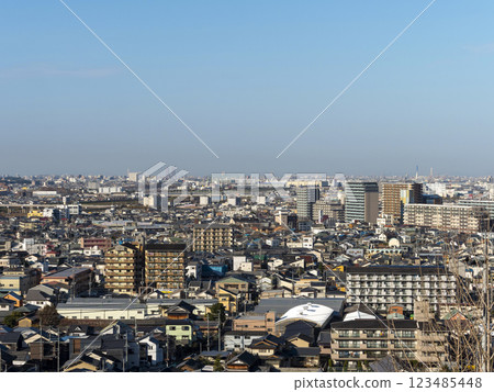 從高尾山俯瞰柏原市 從高尾山俯瞰柏原市 123485448