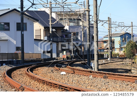 東武佐野線軌道的急轉彎 東武佐野線軌道的急轉彎 123485579